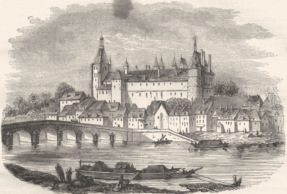 LOIRET. Pont de Gien 1882 old antique vintage print picture
